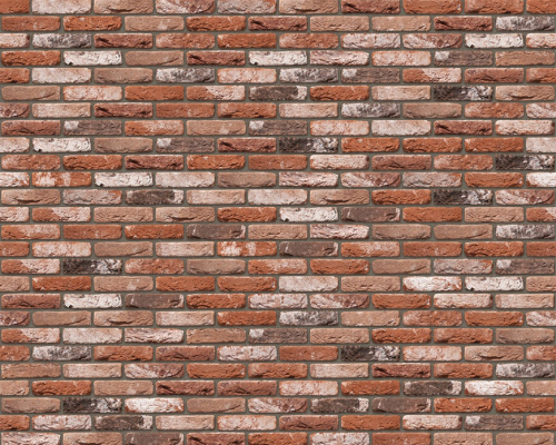 Steenstrip Geba 735 rood bont handvorm getrommeld waalformaat.