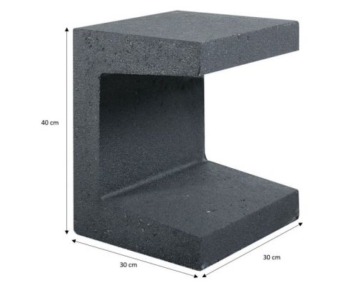 U element Antraciet beton 30x30x40cm
