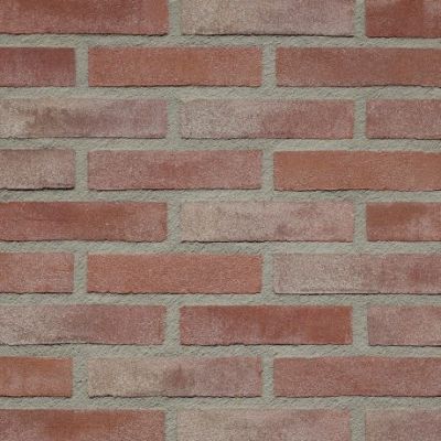 steenstrips waalformaat rood grijs op een gemetselde muur