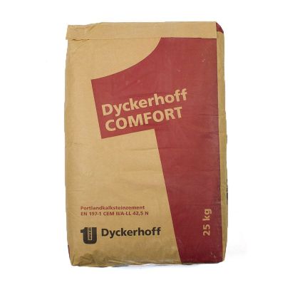 zak cement beige met rode opdruk productfoto
