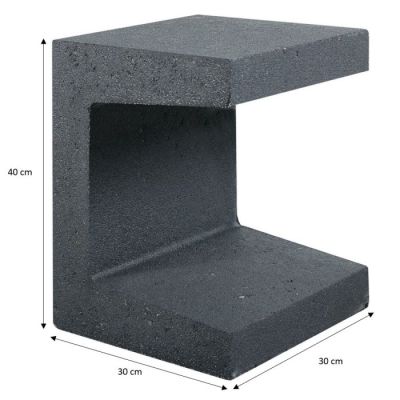 U element Antraciet beton 30x30x40cm
