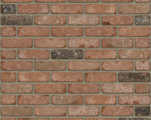 Metselsteen dikformaat rood met bruin getrommeld retro Geba 460.